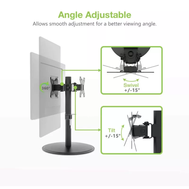 Techly ICA-LCD 402 Monitorhalterung / Ständer 81,3 cm (32 Zoll) Tisch Schwarz