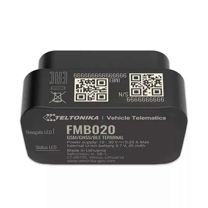 GPS-Tracker Teltonika FMB020 Auto Schwarz Staubresistent 0,128 GB