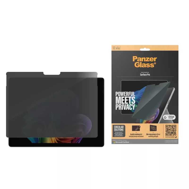 PanzerGlass ® Blickschutz-Displayschutzfolie Microsoft Surface Pro X | Pro 8 | Pro 9 | Pro 10 | Pro 11th Edition | Ultra-Wide Fit