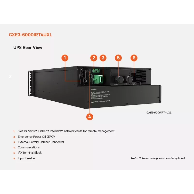 Vertiv Liebert GXE3-6000IRT4UXL unterbrechungsfreie Stromversorgung (USV) Doppelwandler (Online) 6 kVA 6000 W