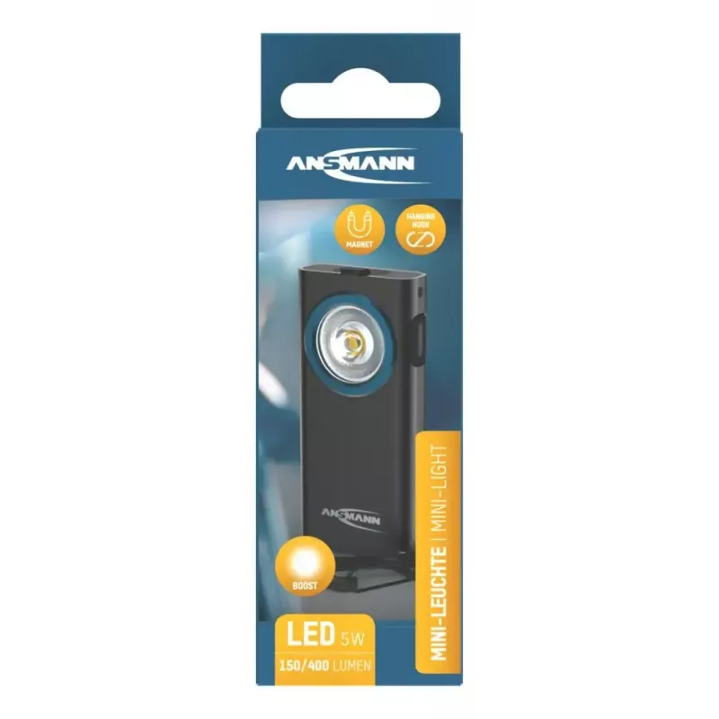 Schlüsselbund-Taschenlampe Ansmann ML400R Schwarz LED 5W USB-aufladbar