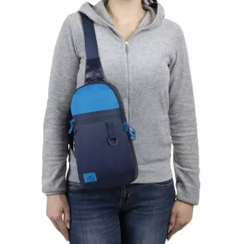 Umhängetasche Rivacase Dijon 25,6 cm (10,1 Zoll) Blau Tragegriff Schultergurt