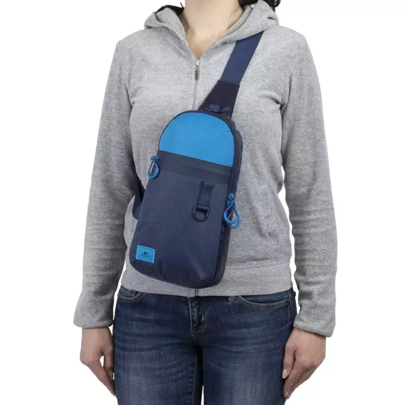 Umhängetasche Rivacase Dijon 25,6 cm (10,1 Zoll) Blau Tragegriff Schultergurt