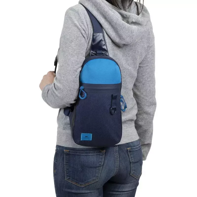 Umhängetasche Rivacase Dijon 25,6 cm (10,1 Zoll) Blau Tragegriff Schultergurt