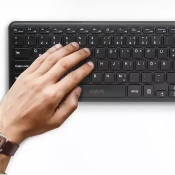 Tastatur LogiLink ID0188 Home RF Wireless QWERTZ Schwarz