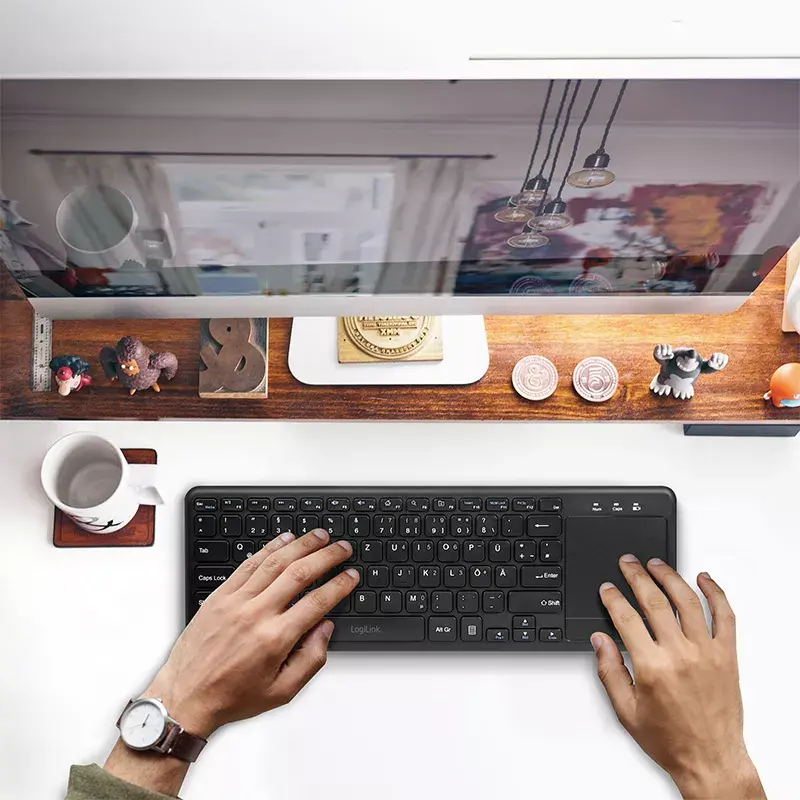 Tastatur LogiLink ID0188 Home RF Wireless QWERTZ Schwarz