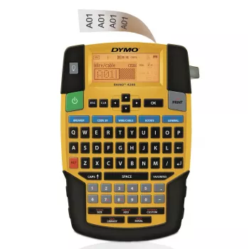 DYMO RHINO 4200 Industrielles Beschriftungsgerät | QWERTY-Tastatur & zeitsparende Hotkeys | Robustes Etikettendrucker für Baustellen und anspruchsvolle Beschriftungsaufgaben