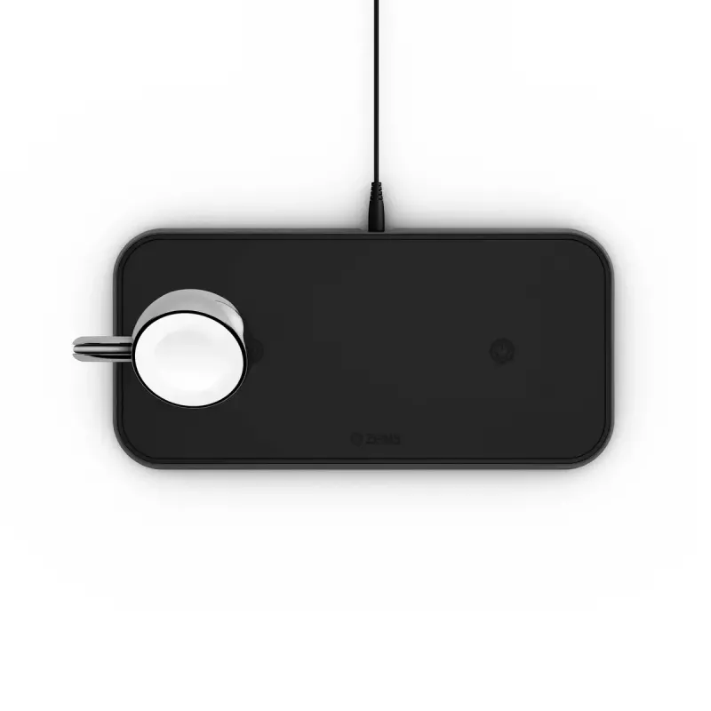 Kabelloses Ladegerät ZENS Dual+Watch Aluminium Schwarz