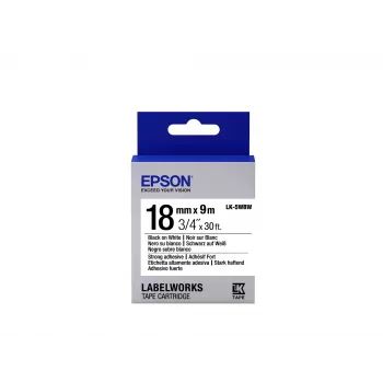 Epson Label Cartridge stark haftend LK-5WBW Schwarz/Weiß 18 mm (9 m)