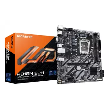 GIGABYTE H810M S2H Mainboard - Intel Core Ultra (Serie 2) CPUs, 4+1+2 Phasen VRM, bis zu 6400MHz DDR5, 1xPCIe 4.0 M.2, 1GbE LAN, USB 3.2 Gen 1