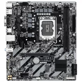 GIGABYTE H810M S2H Mainboard - Intel Core Ultra (Serie 2) CPUs, 4+1+2 Phasen VRM, bis zu 6400MHz DDR5, 1xPCIe 4.0 M.2, 1GbE LAN, USB 3.2 Gen 1