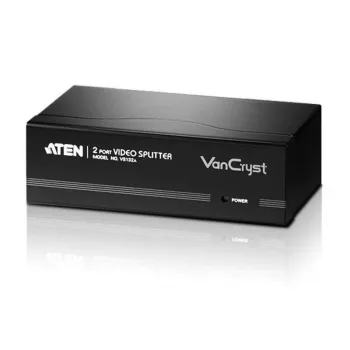 ATEN 2-Port VGA Video Splitter (450 MHz), VGA, 2x VGA, 2048 x 1536 Pixel, Schwarz, Metall, QXGA