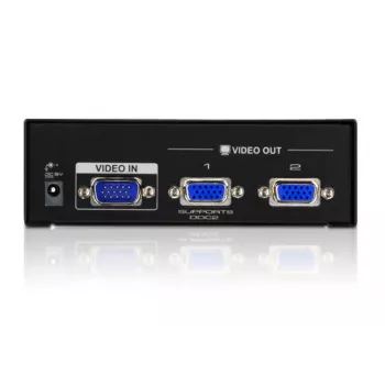 ATEN 2-Port VGA Video Splitter (450 MHz), VGA, 2x VGA, 2048 x 1536 Pixel, Schwarz, Metall, QXGA
