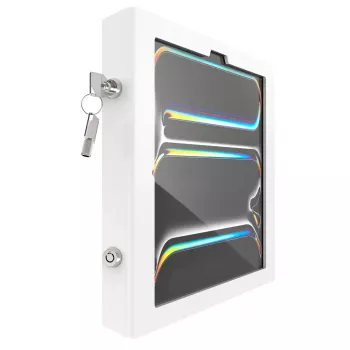 Rollwagen-Gehäuse für iPad Pro 13 Zoll — ram mount Apex Rise Freedom Extended, Weiß, passend für M4 & M5, inklusive 4 Schlüssel