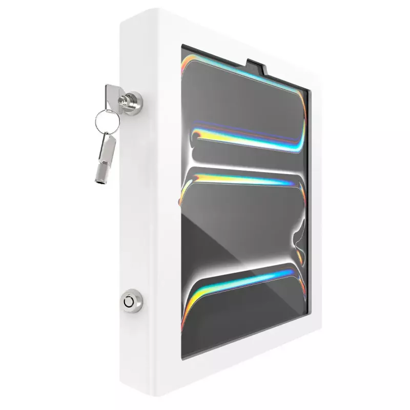 Rollwagen-Gehäuse für iPad Pro 13 Zoll — ram mount Apex Rise Freedom Extended, Weiß, passend für M4 & M5, inklusive 4 Schlüssel