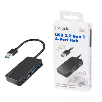 LogiLink USB 3.2 Gen1 4-Port-Hub schwarz 5000 Mbit/s ABS