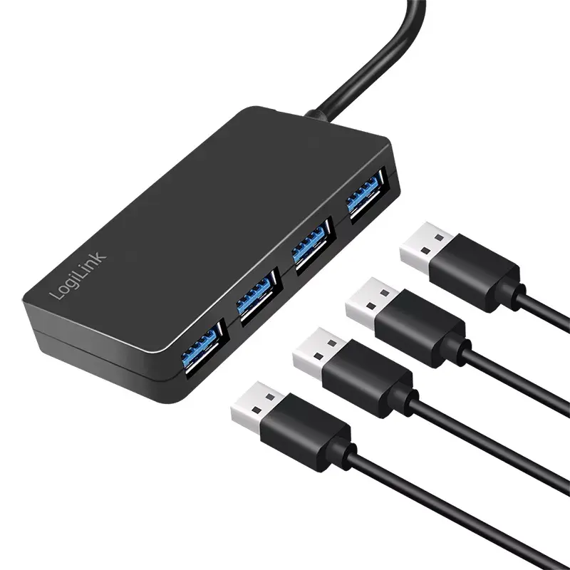 LogiLink USB 3.2 Gen1 4-Port-Hub schwarz 5000 Mbit/s ABS