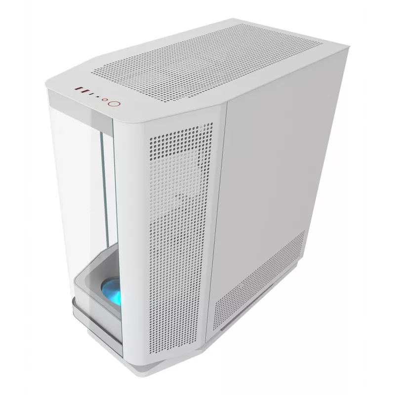 PC Midi-Tower-Gehäuse Cougar FV270 — Weiß, unterstützt ATX/ EATX/ Micro-ITX, 2×3,5 Zoll + 2×2,5 Zoll, 120/140 mm Lüfter