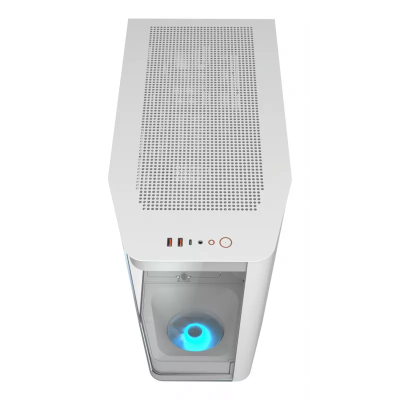 PC Midi-Tower-Gehäuse Cougar FV270 — Weiß, unterstützt ATX/ EATX/ Micro-ITX, 2×3,5 Zoll + 2×2,5 Zoll, 120/140 mm Lüfter