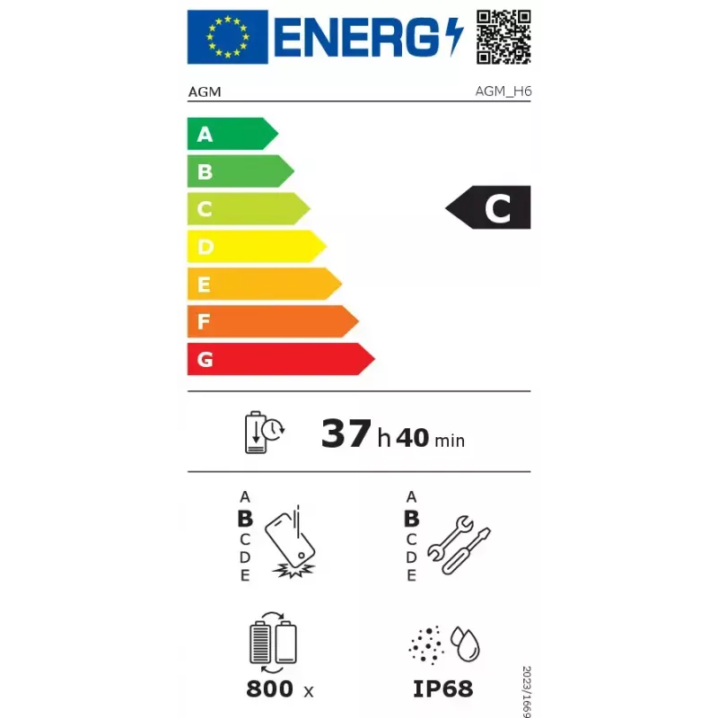 Smartphone AGM H6 6,56 Zoll 8 GB 256 GB Schwarz