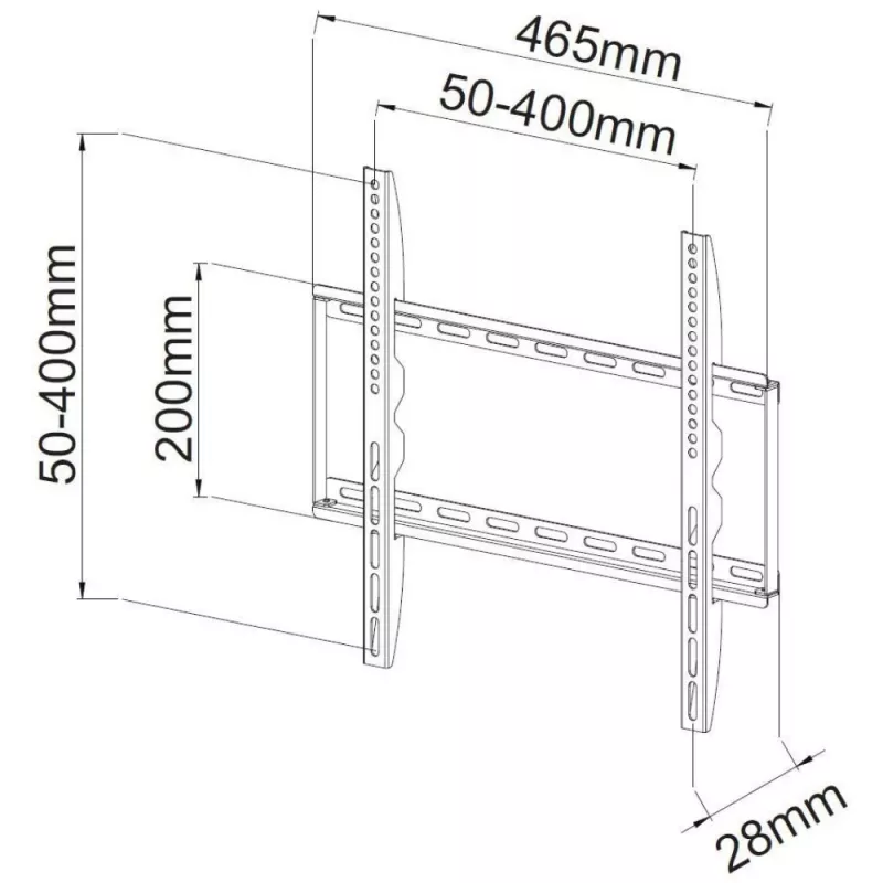 Techly Fixed schlank Wandhalterung LED TV LCD 23-55 Schwarz” ICA-PLB 162M