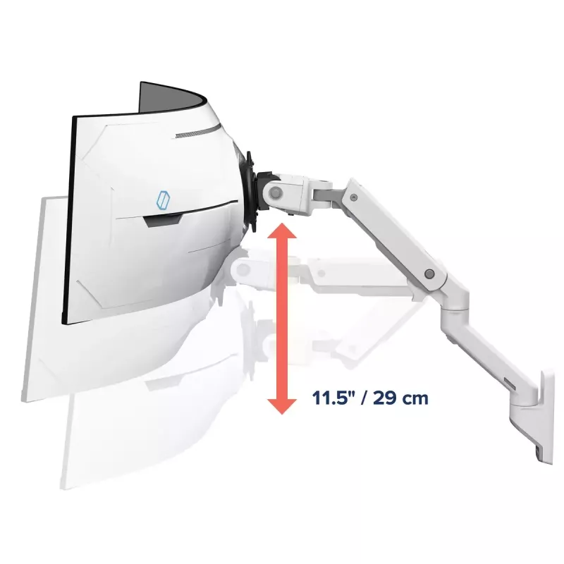 Ergotron HX Series HX ARM MIT SEHR SCHWERLAST-SCHWENKGELENK WAND WEISS FÜR 1000R 57 Zoll MONITORE