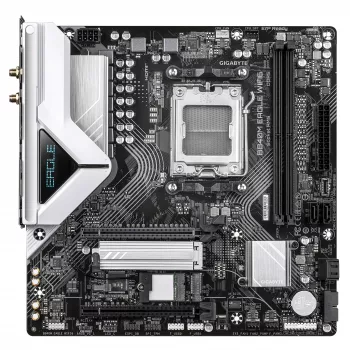 GIGABYTE B840M EAGLE WIFI6 Motherboard - AMD Ryzen 9000 CPUs, 5+2+2 Phasen VRM, bis zu 7600 MHz DDR5 (O.C.), 1x PCIe 4.0 + 1x PCIe 3.0 M.2, Wi-Fi 6, 2,5 GbE LAN, USB 3.2 Gen 1