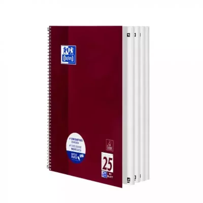 Schreibheft Oxford 100050355 A4 80 Blatt Bordeaux