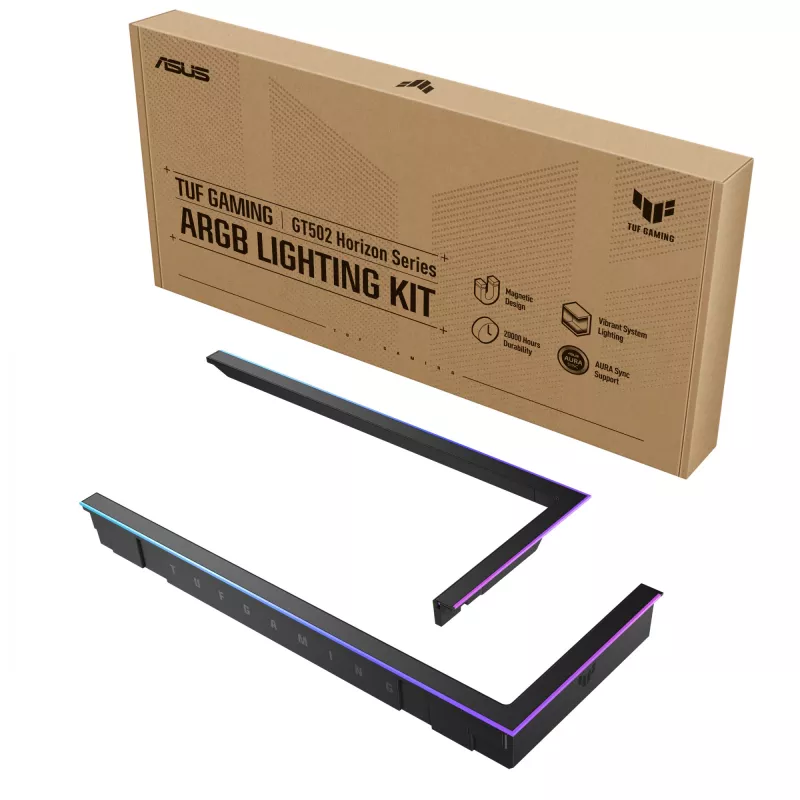 RGB-Lichtverstärkungskit ASUS TUF GAMING GT502 Horizon — ARGB 3-polig, 5 V, 1,44 A, Magnetbefestigung, Midi-Tower kompatibel, Schwarz