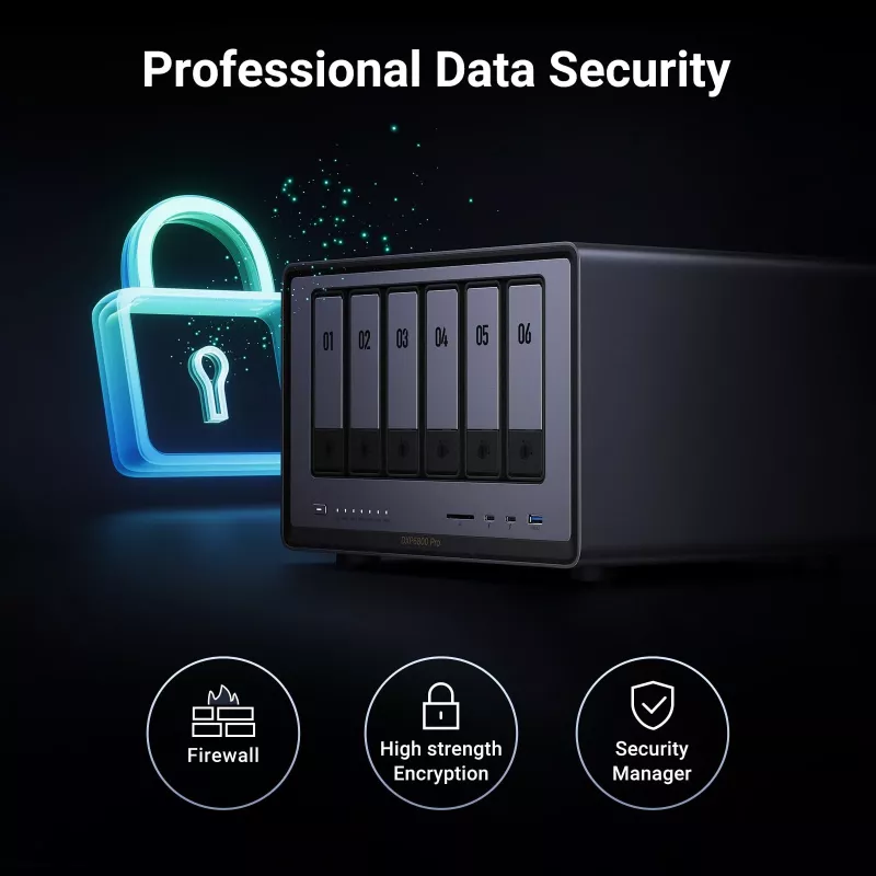 Ugreen DXP6800 Pro NAS Desktop Intel® Core™ i5 8 GB DDR5 Grau, Schwarz