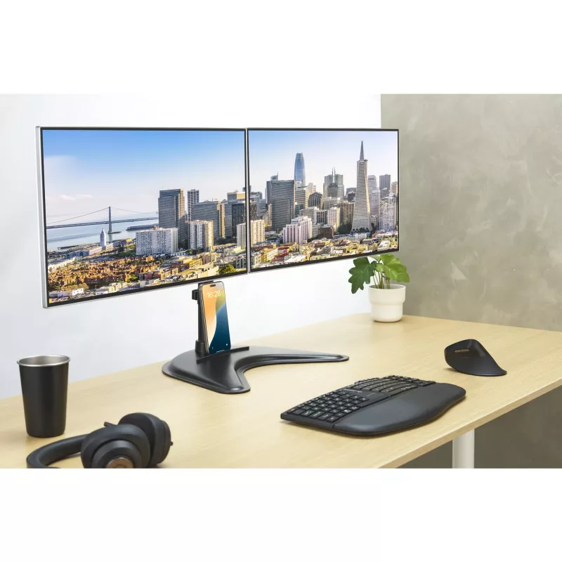 Kensington SmartFit Ergo Freistehender Dual-Monitor-Ständer, freistehend, 20 kg, 68,6 cm (27 Zoll), 100 x 100 mm, Höhenverstellung, Schwarz