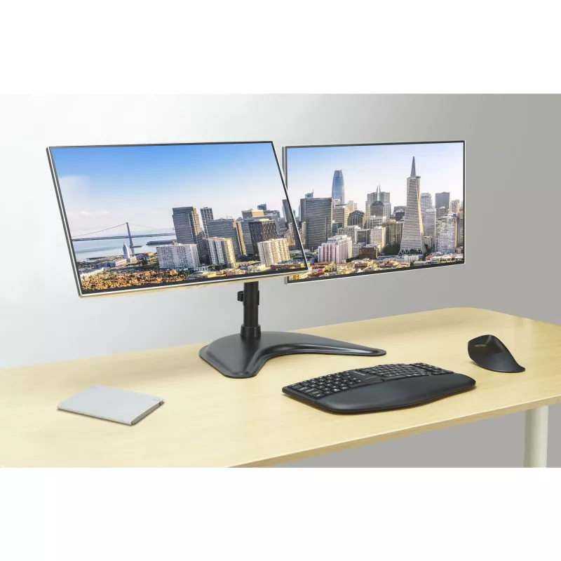 Kensington SmartFit Ergo Freistehender Dual-Monitor-Ständer, freistehend, 20 kg, 68,6 cm (27 Zoll), 100 x 100 mm, Höhenverstellung, Schwarz