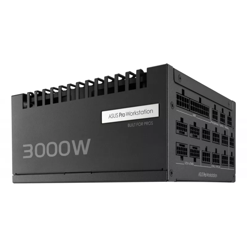 Netzteil ASUS Pro WS 3000 W ATX 3.1 80 PLUS Platinum vollmodular, 20+4 Pin, 4×16-Pin PCIe, 12×SATA, schwarz
