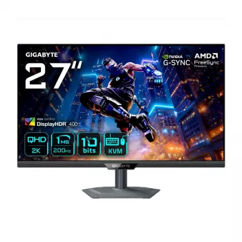 GIGABYTE M27Q2 QD 27 inch QHD Gaming Monitor - 2560 x 1440, 200Hz, 1ms, 350 cd/m², FreeSync Premium, DisplayHDR400, HDMI 2.0, Displayport 1.4