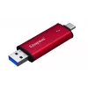 Externe SSD Kingston 1 TB Dual USB-A/USB-C Portable SSD — USB 3.2 Gen 2, Lesen 1050 MB/s, Schreiben 950 MB/s, Schwarz/Rot