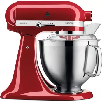 Küchenmaschine KITCHENAID Artisan 5KSM185PS, 4,8 L Edelstahlschüssel, 300 W, 10 Geschwindigkeiten, rot