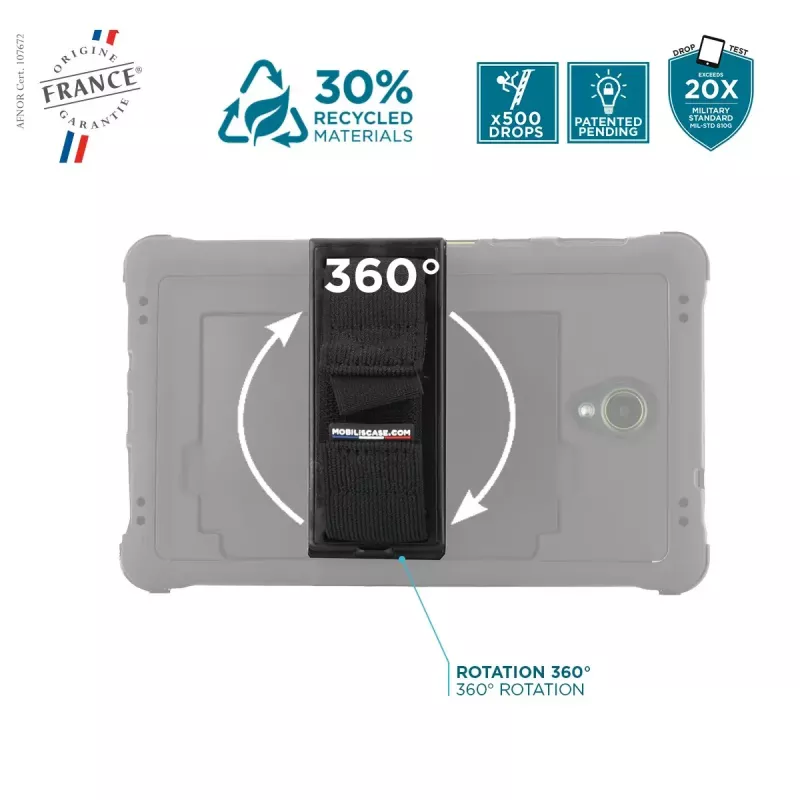Case Mobilis Galaxy Tab Active5 8'' Hülle 360° drehbar Handschlaufe Ständer