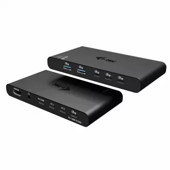 KVM Docking Station i-tec für 2 Hosts HDMI, USB-C Host-Schnittstelle, PD 2×100W, 4K@60Hz, 2×USB-A