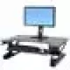 Schreibtisch-Konverterstand ERGOTRON WorkFit-T Schwarz — Edelstahlrahmen, Höhe 380 mm, max. Belastung 15,9 kg