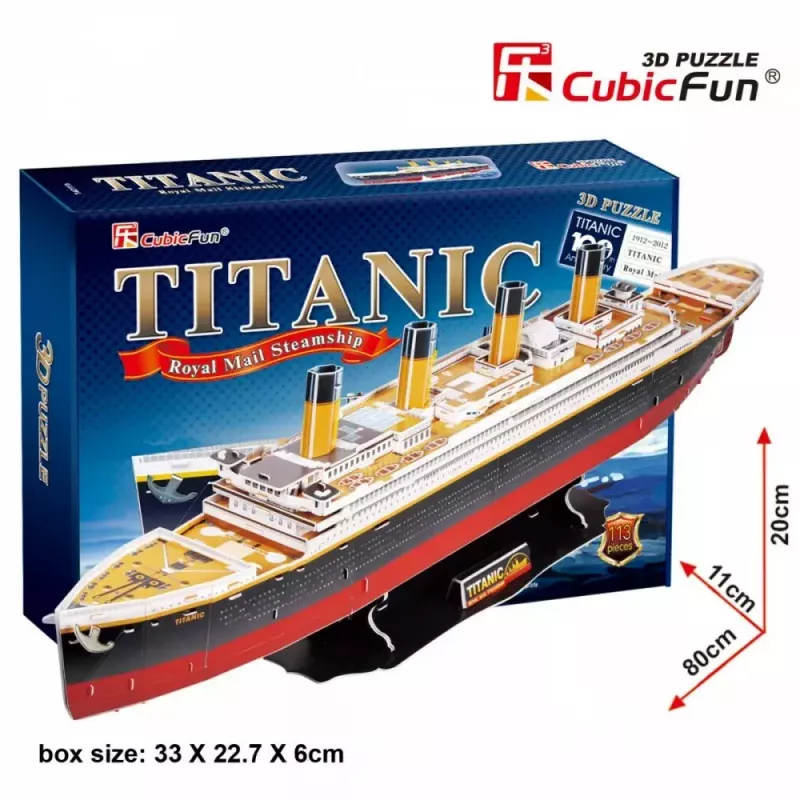 3D Puzzle Cubicfun Titanic Big T4011H — 1024 Teile, maßstabsgetreues Schiffsmodell