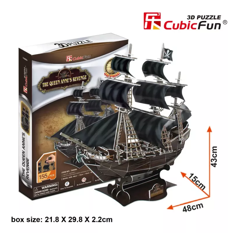 3D Puzzle CubicFun Piratenschiff 'Queen Anne's Revenge' Modell T4005H, Kartonbausatz