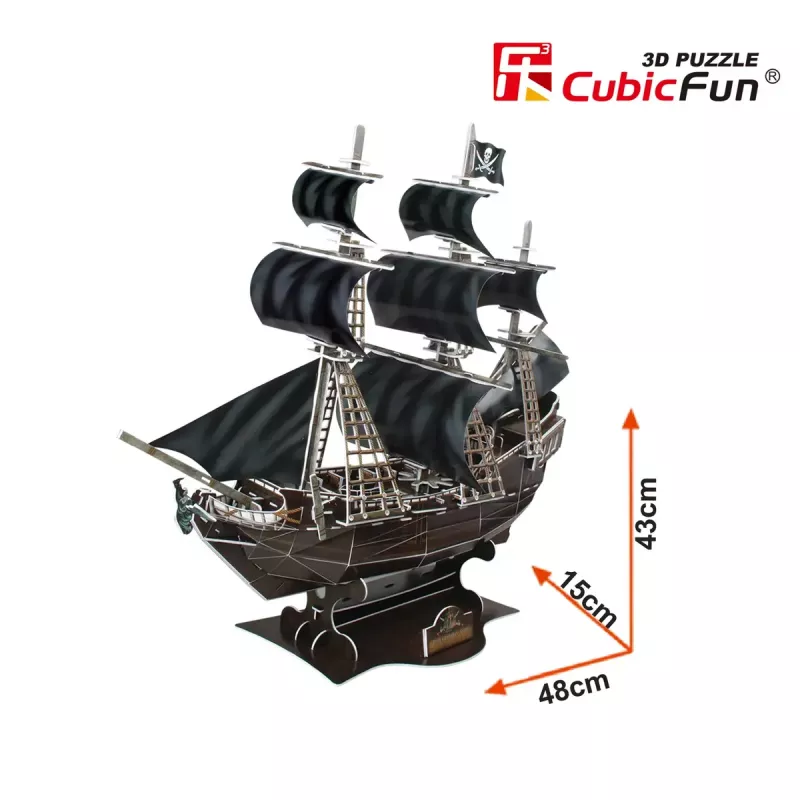 3D Puzzle CubicFun Piratenschiff 'Queen Anne's Revenge' Modell T4005H, Kartonbausatz