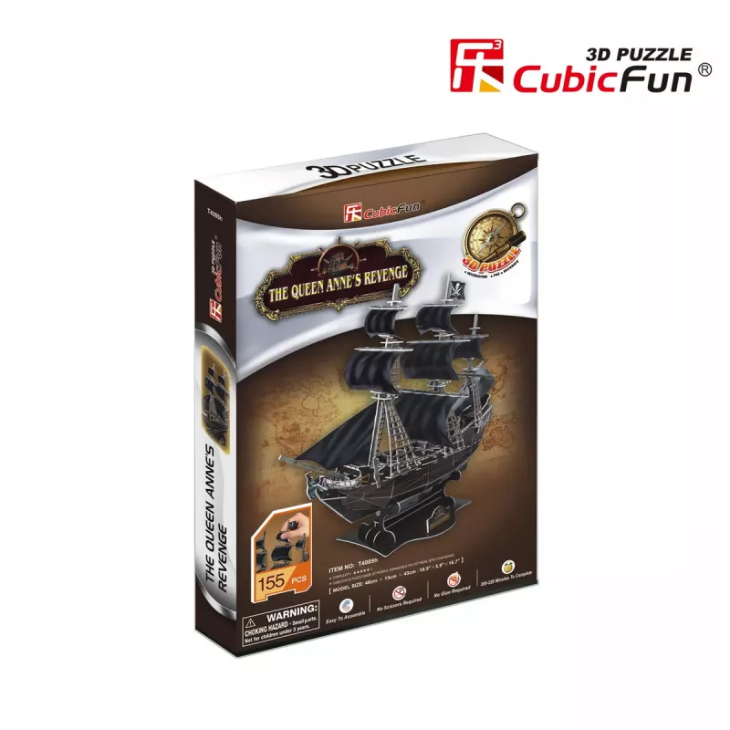 3D Puzzle CubicFun Piratenschiff 'Queen Anne's Revenge' Modell T4005H, Kartonbausatz