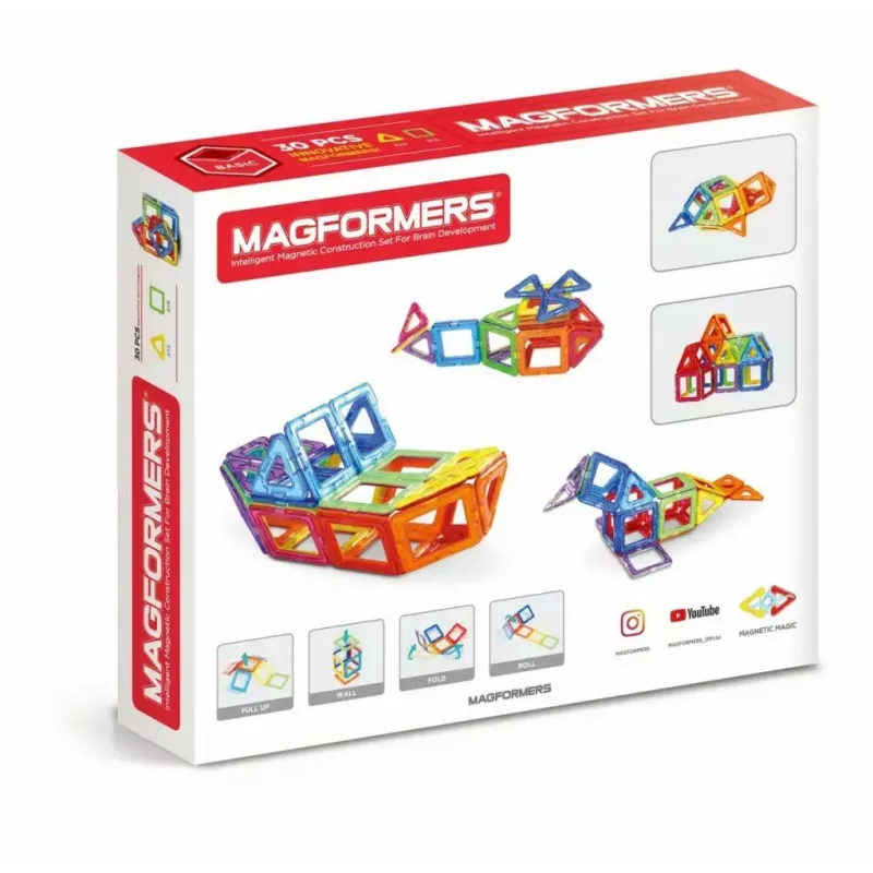 Magformers Magnetic Blocks Basic 30-tlg. Set von MAGFORMERS — 30-teiliges magnetisches Konstruktionsspielzeug