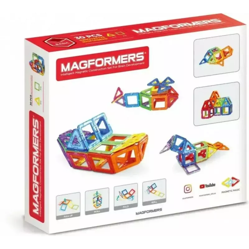 Magformers Magnetic Blocks Basic 30-tlg. Set von MAGFORMERS — 30-teiliges magnetisches Konstruktionsspielzeug