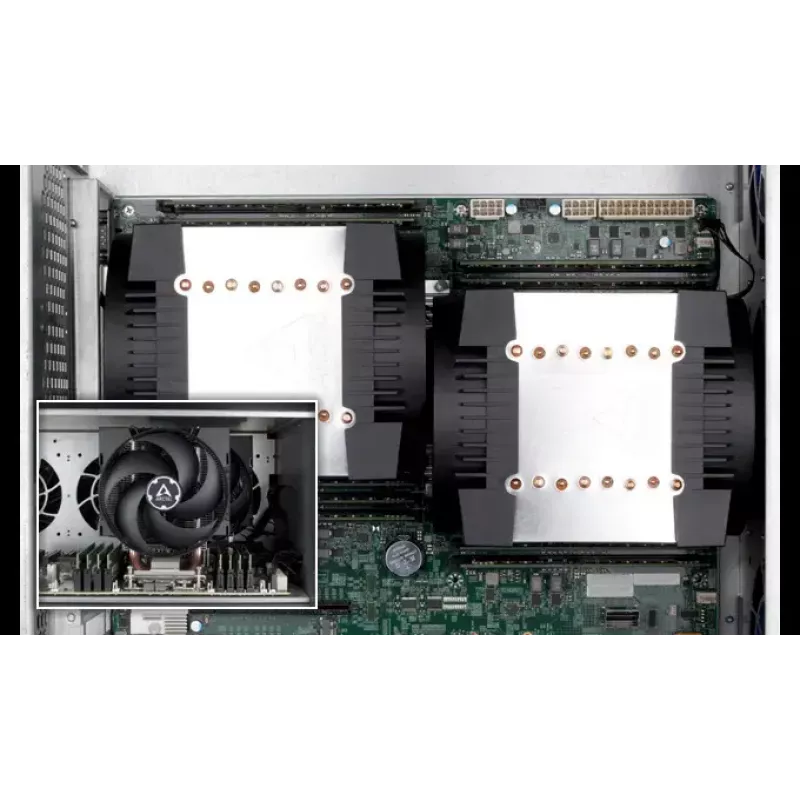 4U Server-Luftkühler Arctic Freezer 4U‑M Rev. 2 — 120-mm-Lüfter, 122,16 m³/h Luftstrom, doppeltes Kugellager, 156×124×145 mm, TDP 350 W