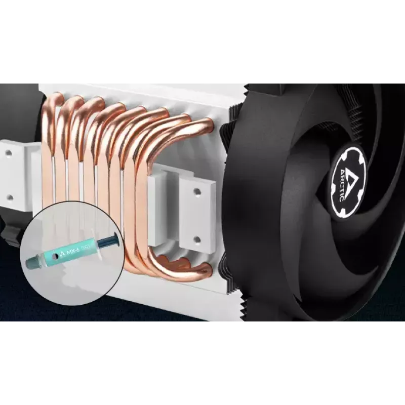 4U Server-Luftkühler Arctic Freezer 4U‑M Rev. 2 — 120-mm-Lüfter, 122,16 m³/h Luftstrom, doppeltes Kugellager, 156×124×145 mm, TDP 350 W