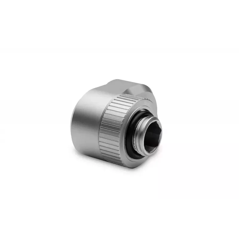 Fitting EK Water Blocks EK-Quantum Torque Rotary Offset 14 — Messing, Satin Steel/Titanium, Höhe 21 mm