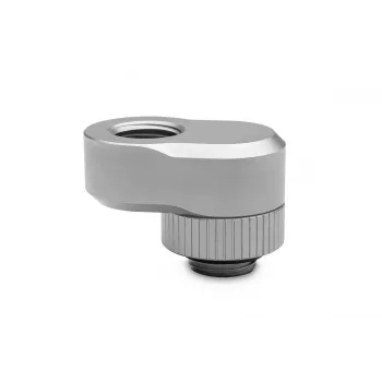 Fitting EK Water Blocks EK-Quantum Torque Rotary Offset 14 — Messing, Satin Steel/Titanium, Höhe 21 mm