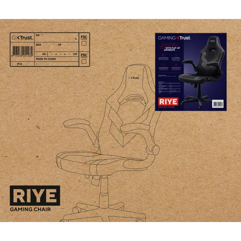 Trust GXT 703 RIYE Universal-Gaming-Stuhl Schwarz